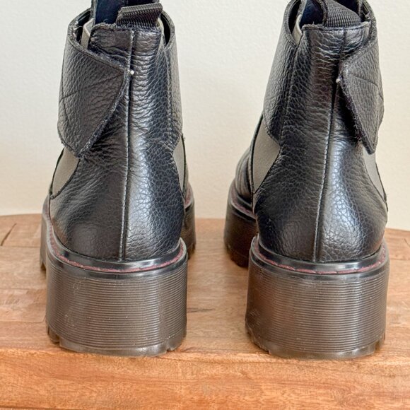 Erika Cavallini Semicouture Black Leather Platform Lug Sole Ankle Boots (RARE) - Picture 7 of 11